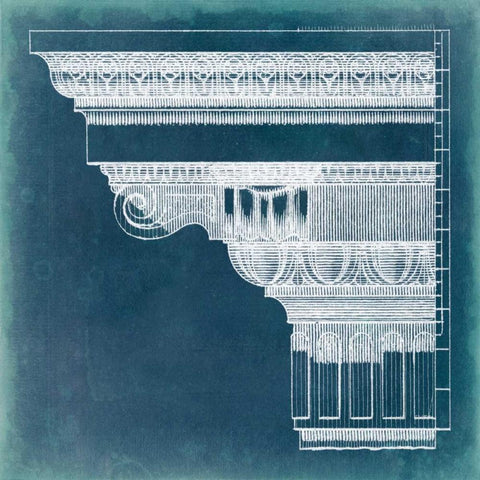 Capital Blueprint I Black Ornate Wood Framed Art Print with Double Matting by Vision Studio