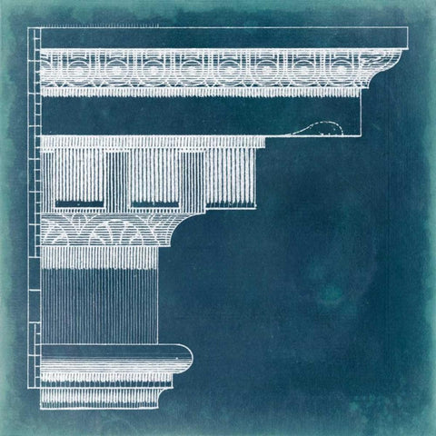 Capital Blueprint IV White Modern Wood Framed Art Print with Double Matting by Vision Studio