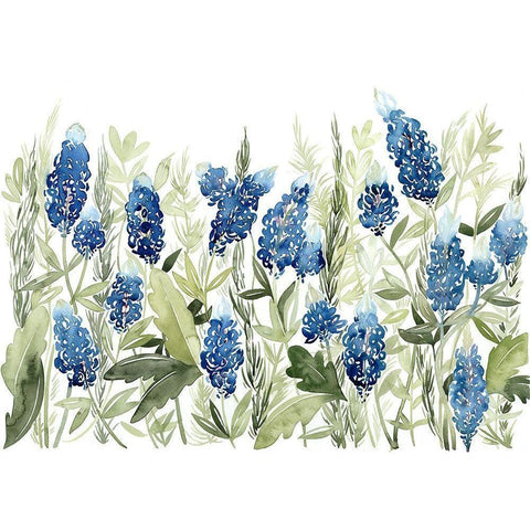 Blue Bonnets III (ASH) Gold Ornate Wood Framed Art Print with Double Matting by Popp, Grace