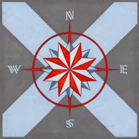 Nautical Graphic I Black Ornate Wood Framed Art Print with Double Matting by Vess, June Erica