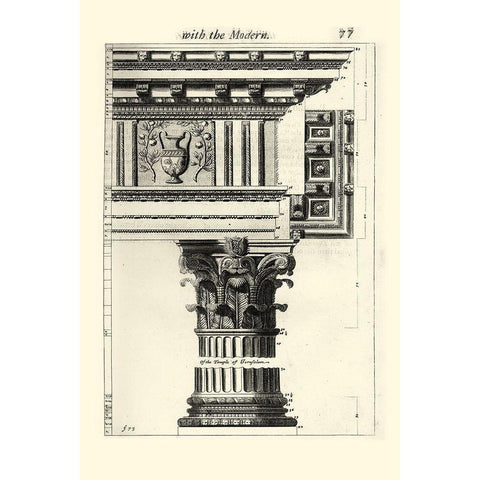 Custom Ancient Architecture VII Black Modern Wood Framed Art Print by Evelyn, John