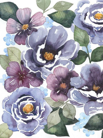 Dancing Peonies I White Modern Wood Framed Art Print with Double Matting by Popp, Grace