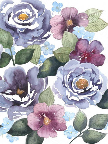 Dancing Peonies II White Modern Wood Framed Art Print with Double Matting by Popp, Grace