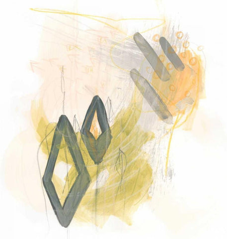 Side Swipe I White Modern Wood Framed Art Print with Double Matting by Vess, June Erica