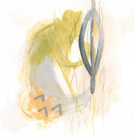 Side Swipe III White Modern Wood Framed Art Print with Double Matting by Vess, June Erica
