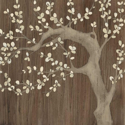 Driftwood Cherry II White Modern Wood Framed Art Print by Vess, June Erica