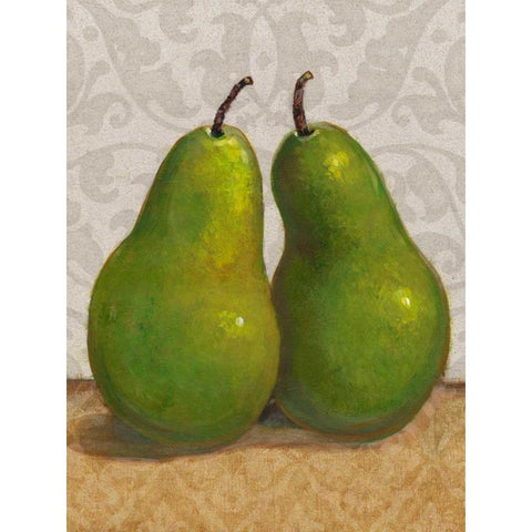 Pear Duo I White Modern Wood Framed Art Print by OToole, Tim