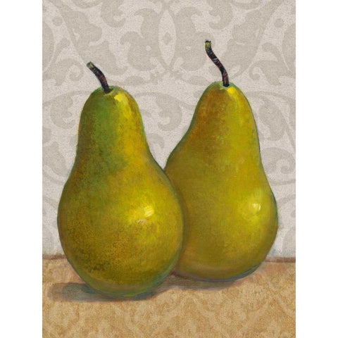 Pear Duo II White Modern Wood Framed Art Print by OToole, Tim