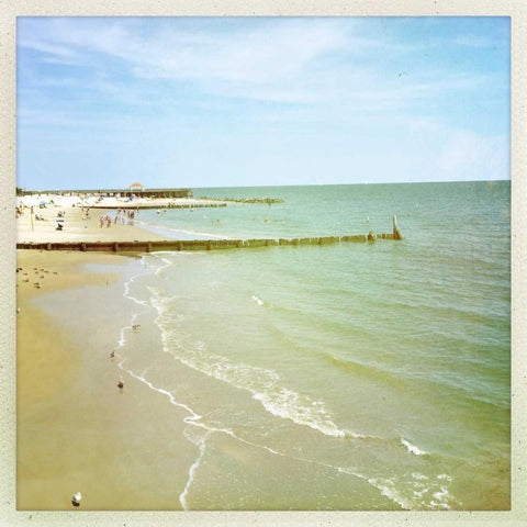 Bay View I White Modern Wood Framed Art Print with Double Matting by Ludwig, Alicia