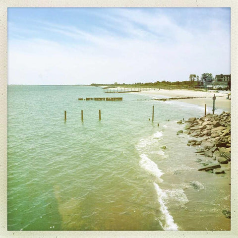 Bay View II Black Modern Wood Framed Art Print with Double Matting by Ludwig, Alicia