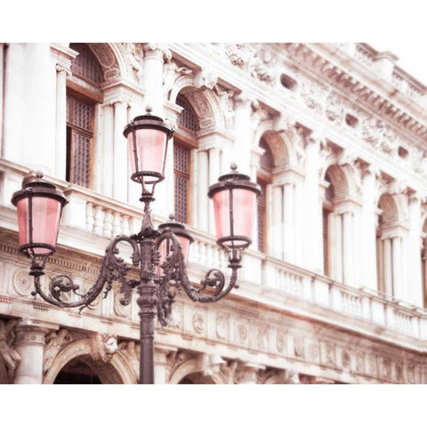 Venice Pink Lanterns I Black Modern Wood Framed Art Print by Quintero, Sonja