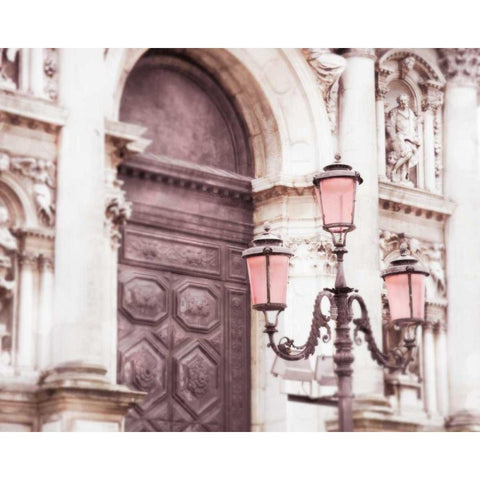 Venice Pink Lanterns II Black Modern Wood Framed Art Print by Quintero, Sonja