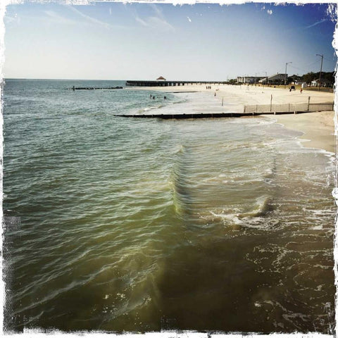 Buckroe Beach II White Modern Wood Framed Art Print by Ludwig, Alicia