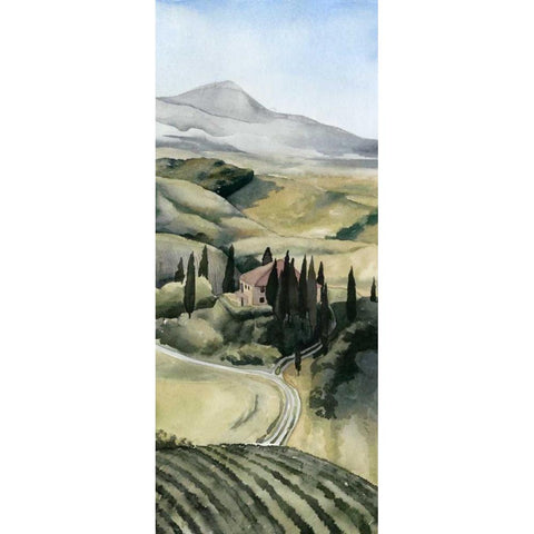 Watercolor Tuscany I White Modern Wood Framed Art Print by Popp, Grace