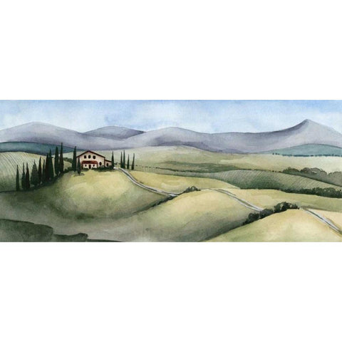 Watercolor Tuscany III Black Modern Wood Framed Art Print by Popp, Grace