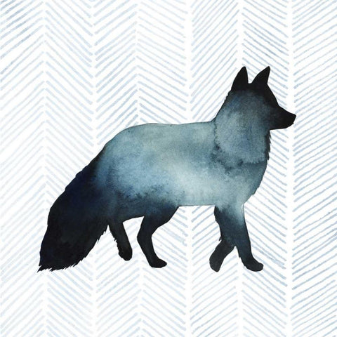 Animal Silhouettes II White Modern Wood Framed Art Print with Double Matting by Popp, Grace