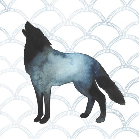 Animal Silhouettes V White Modern Wood Framed Art Print with Double Matting by Popp, Grace