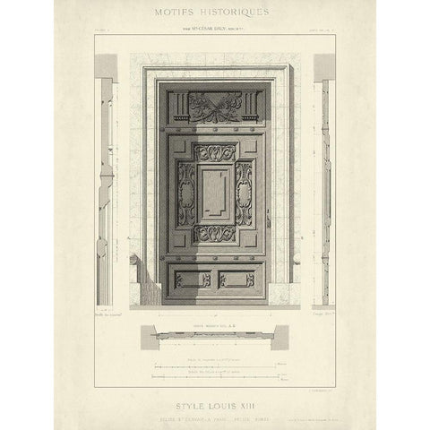 Custom Motifs Historiques IV Black Modern Wood Framed Art Print by Unknown
