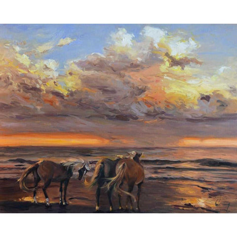 Threes a Crowd White Modern Wood Framed Art Print by Larivey, Chuck