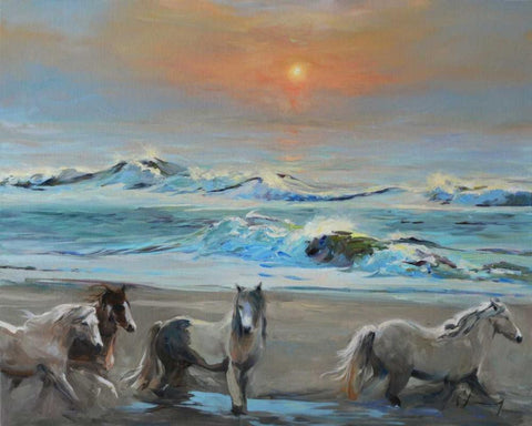 Dawn Passage Black Ornate Wood Framed Art Print with Double Matting by Larivey, Chuck