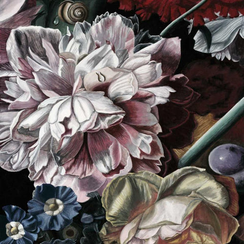 Marsala Bouquet II White Modern Wood Framed Art Print with Double Matting by McCavitt, Naomi