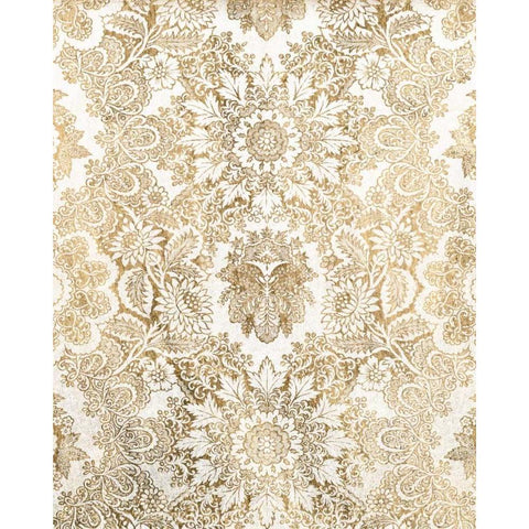 Baroque Tapestry in Gold I White Modern Wood Framed Art Print by Vision Studio