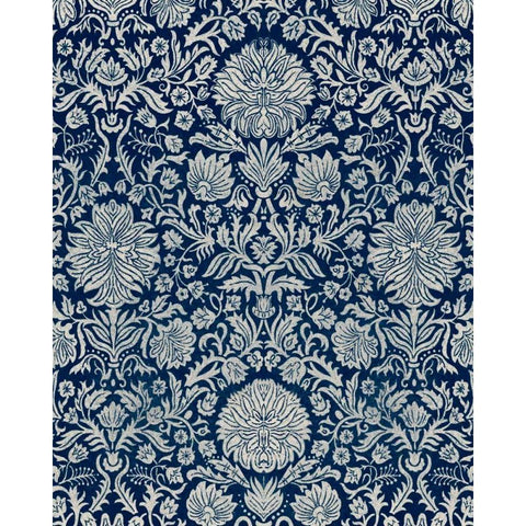 Baroque Tapestry in Navy II White Modern Wood Framed Art Print by Vision Studio