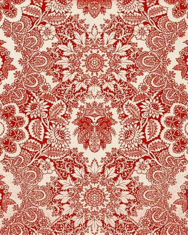 Baroque Tapestry in Red I White Modern Wood Framed Art Print with Double Matting by Vision Studio