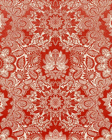 Baroque Tapestry in Red II Black Ornate Wood Framed Art Print with Double Matting by Vision Studio
