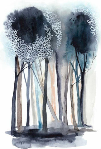 Tranquil Coppice I Black Ornate Wood Framed Art Print with Double Matting by Popp, Grace