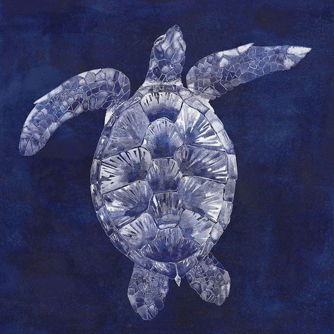 Custom Sea Turtle Shadow II (ASH) Black Modern Wood Framed Art Print by Popp, Grace