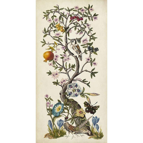 Custom Chinoiserie Natura I (ASH) Gold Ornate Wood Framed Art Print with Double Matting by McCavitt, Naomi