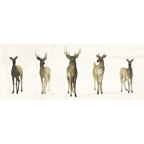 Deer Herd I Black Modern Wood Framed Art Print by Popp, Grace