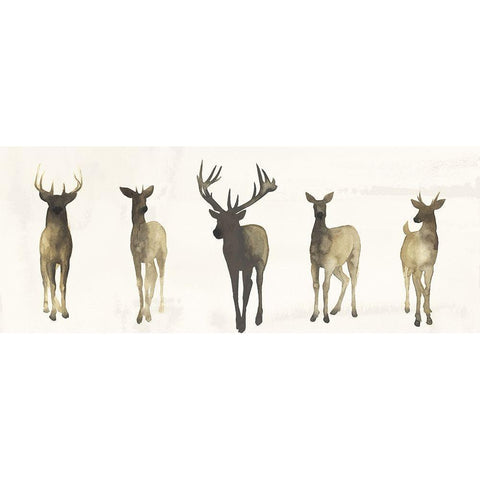 Deer Herd II Black Modern Wood Framed Art Print with Double Matting by Popp, Grace