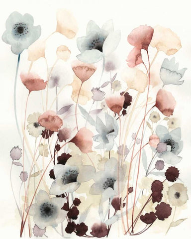 Bespoken Blossoms I White Modern Wood Framed Art Print with Double Matting by Popp, Grace