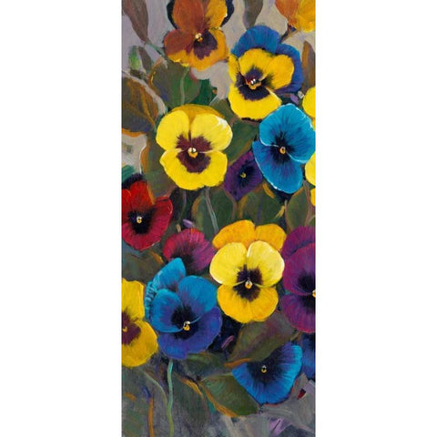 Pansy Panel I Gold Ornate Wood Framed Art Print with Double Matting by OToole, Tim