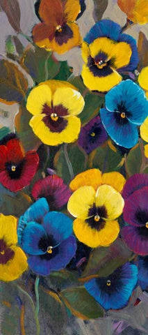 Pansy Panel I White Modern Wood Framed Art Print with Double Matting by OToole, Tim