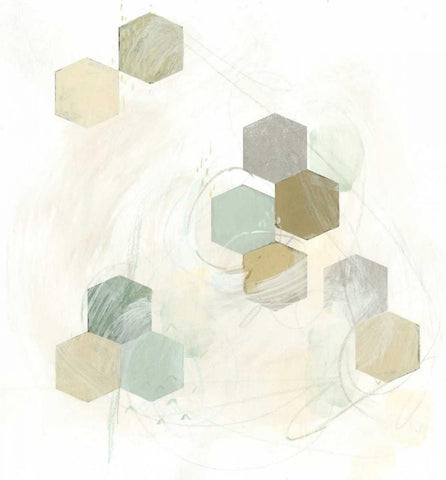 Honeycomb Reaction III White Modern Wood Framed Art Print with Double Matting by Vess, June Erica