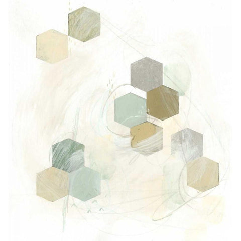Honeycomb Reaction III Black Modern Wood Framed Art Print by Vess, June Erica