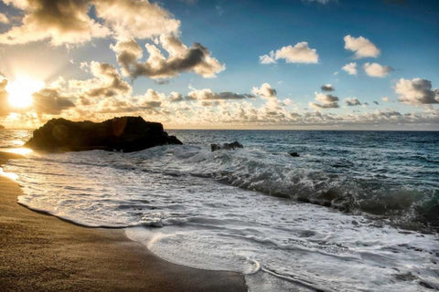 Last Light White Modern Wood Framed Art Print with Double Matting by Head, Danny