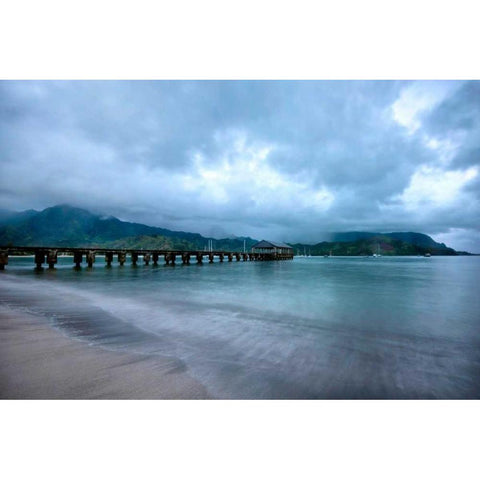 Hanalei Daybreak Gold Ornate Wood Framed Art Print with Double Matting by Head, Danny