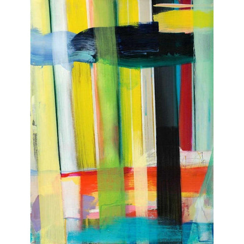 Intersecting Colors I Black Modern Wood Framed Art Print with Double Matting by Fuchs, Jodi
