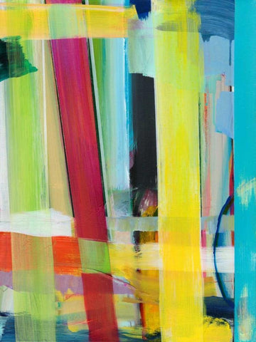 Intersecting Colors II White Modern Wood Framed Art Print with Double Matting by Fuchs, Jodi