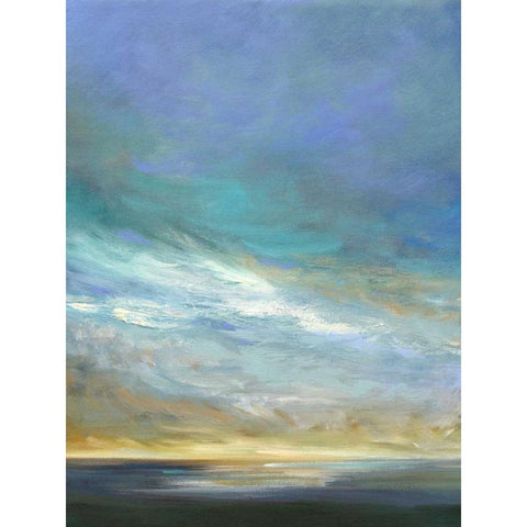 Coastal Clouds Triptych II Black Modern Wood Framed Art Print with Double Matting by Finch, Sheila