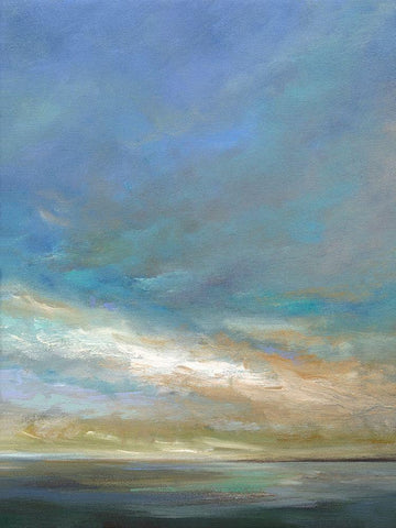 Coastal Clouds Triptych III White Modern Wood Framed Art Print with Double Matting by Finch, Sheila