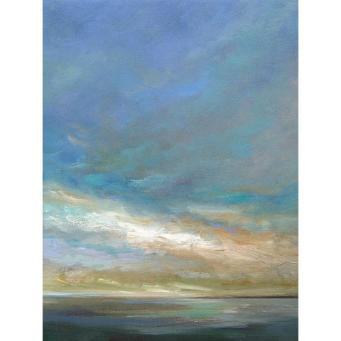 Coastal Clouds Triptych III Black Modern Wood Framed Art Print with Double Matting by Finch, Sheila