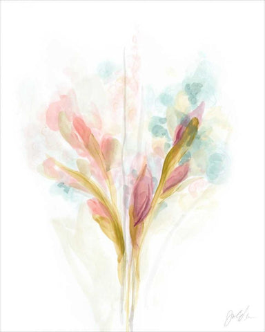 Floral Trace I Black Ornate Wood Framed Art Print with Double Matting by Vess, June Erica