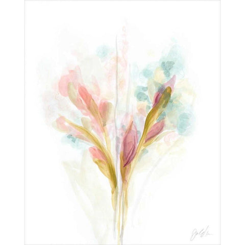 Floral Trace I Gold Ornate Wood Framed Art Print with Double Matting by Vess, June Erica