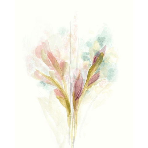Floral Trace I Black Modern Wood Framed Art Print with Double Matting by Vess, June Erica