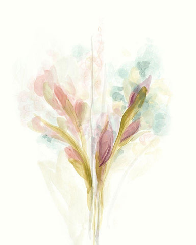 Floral Trace I Black Ornate Wood Framed Art Print with Double Matting by Vess, June Erica